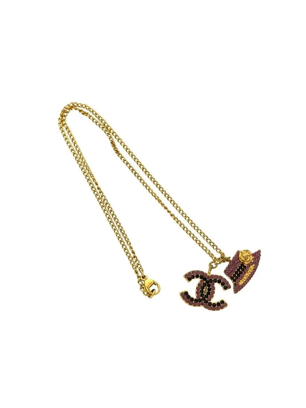 Chanel Cc Logo Pendant Necklace Metal #209717C11B